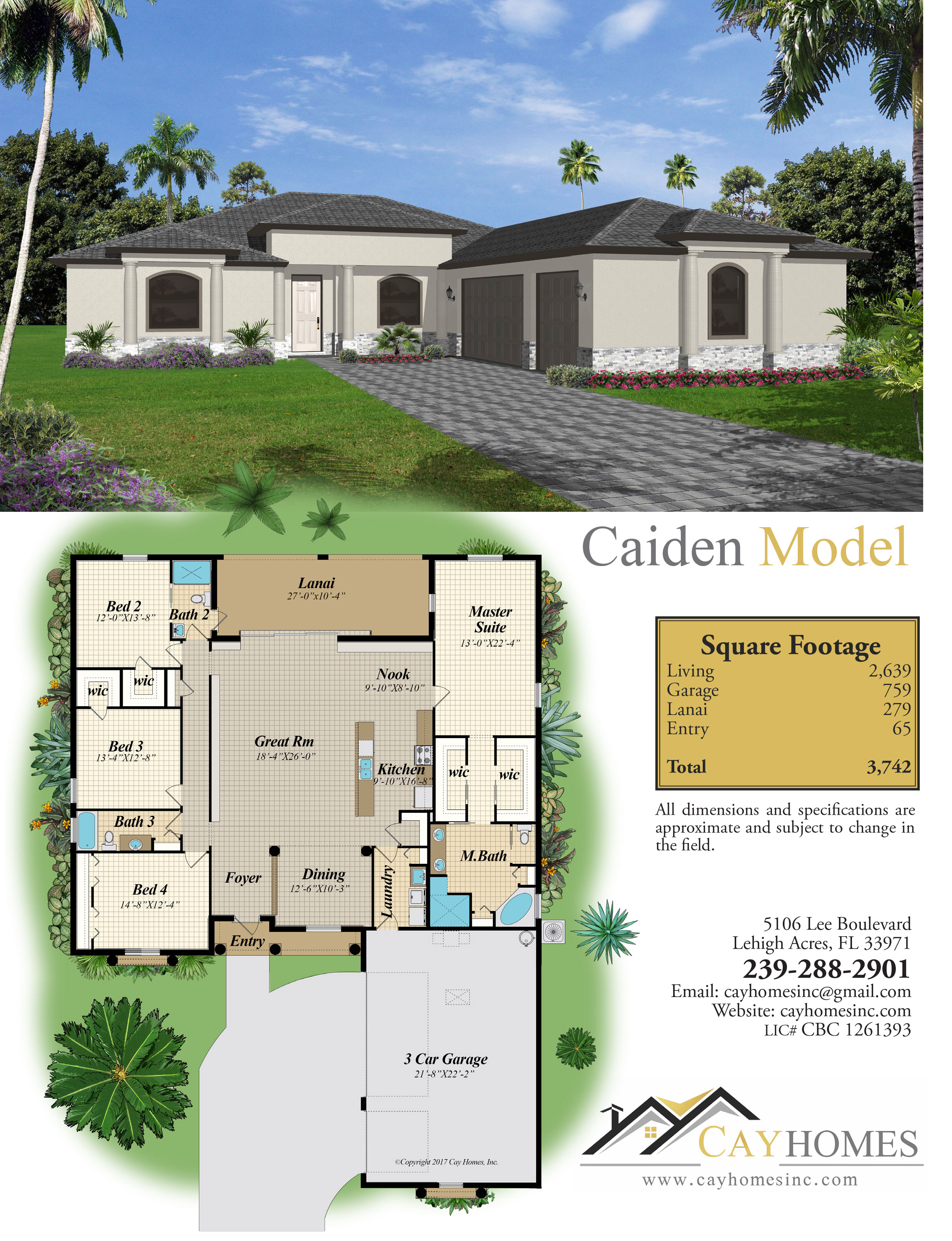 The Caiden Home Brochure, a Model Home by Cay Homes, Inc.
